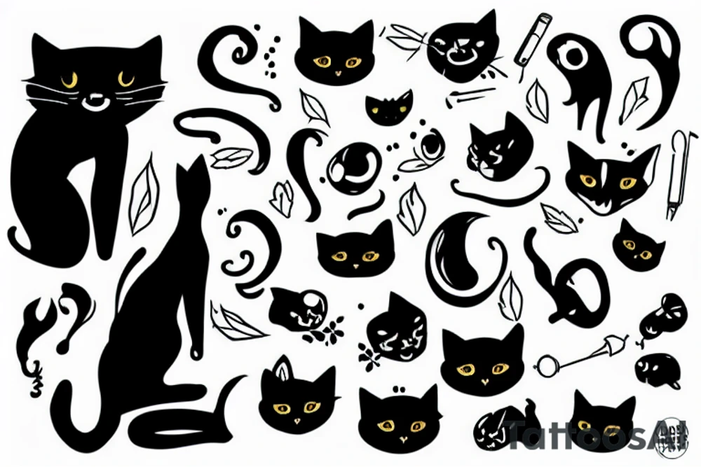 black cat with a shotgun tattoo idea