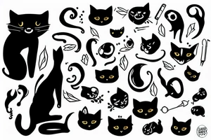 black cat with a shotgun tattoo idea