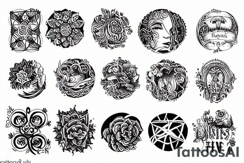 Roons and circle tattoo idea