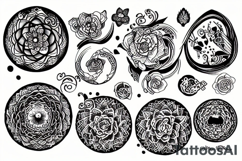 Roons and circle tattoo idea