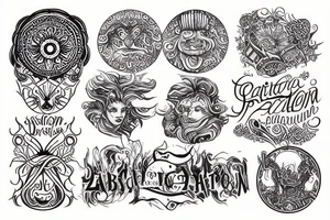 Babylon and circle tattoo idea