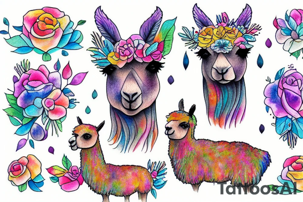 alpaca tattoo idea