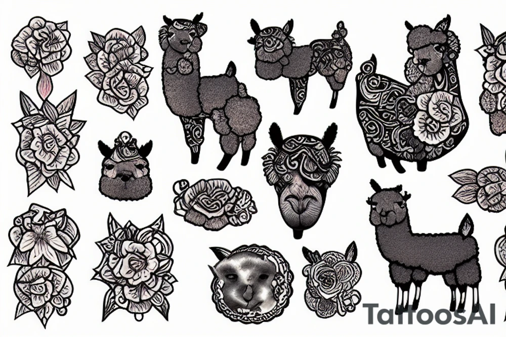 alpaca tattoo idea