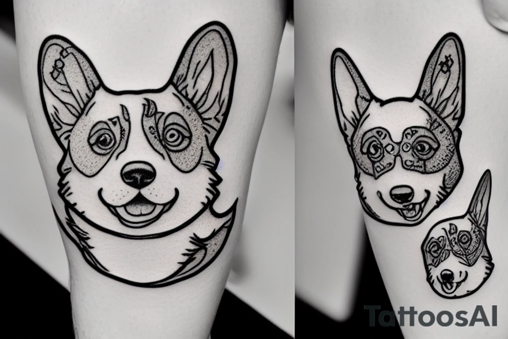 Corgi dog developer tattoo idea