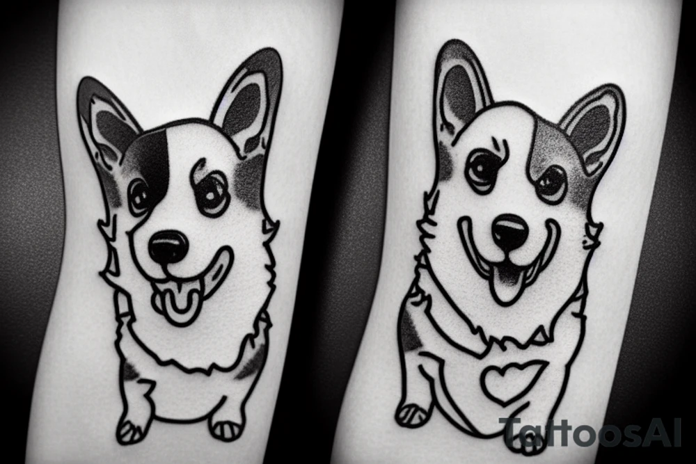 Corgi dog developer tattoo idea