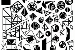 Abstract composition, in constructivism style tattoo idea