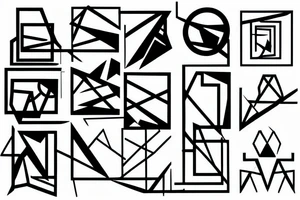 Abstract composition, in constructivism style tattoo idea