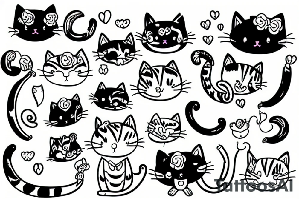 Kitty and banana tattoo idea