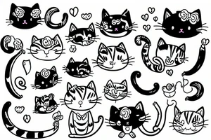 Kitty and banana tattoo idea