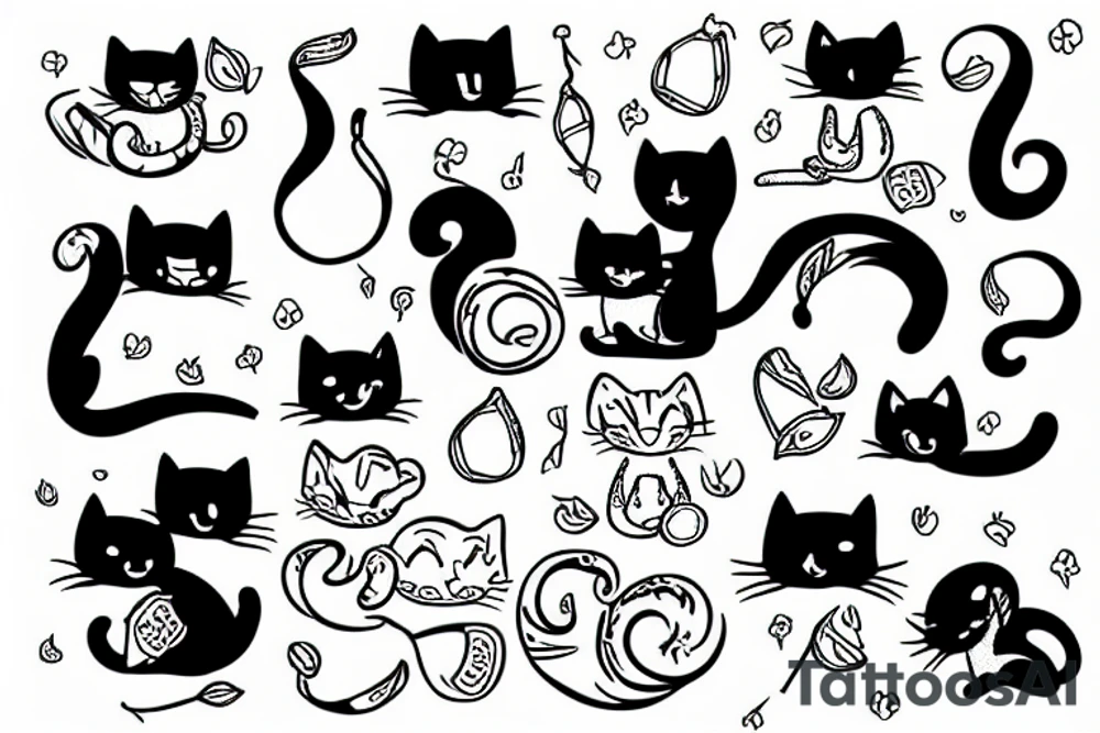 Kitty and banana tattoo idea