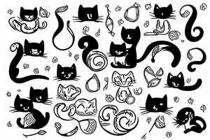 Kitty and banana tattoo idea