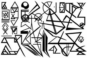 Abstract composition, in constructivism style tattoo idea