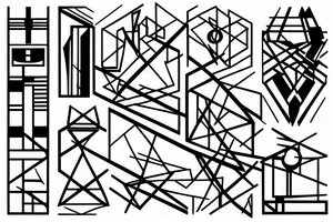 Abstract composition, in constructivism style tattoo idea