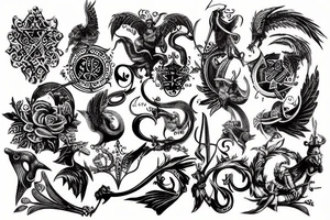 medieval engraving tattoo idea