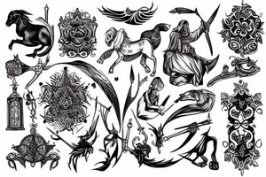medieval engraving tattoo idea
