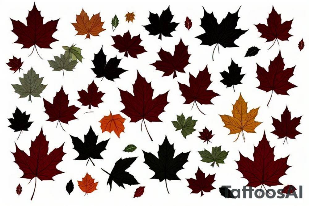 maple leaves tattoo idea