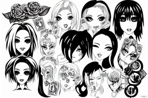 Face money girl anime tattoo idea