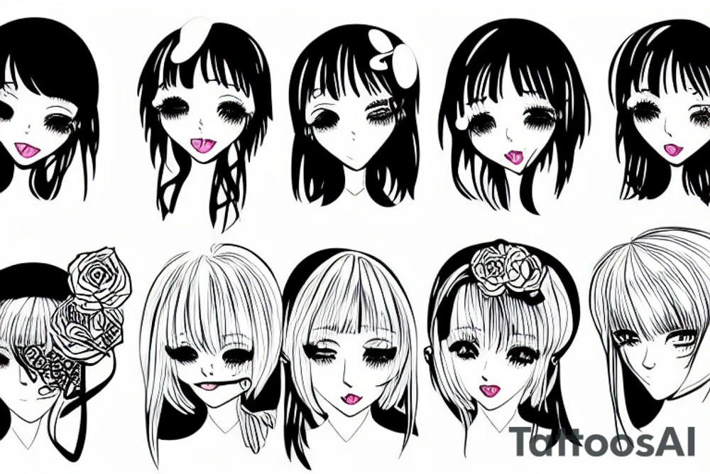 Face money girl anime tattoo idea