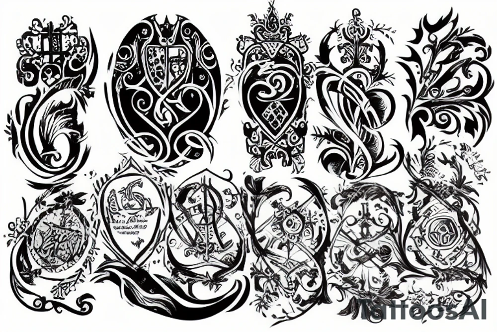medieval engraving tattoo idea