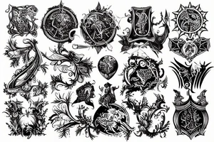 medieval engraving tattoo idea