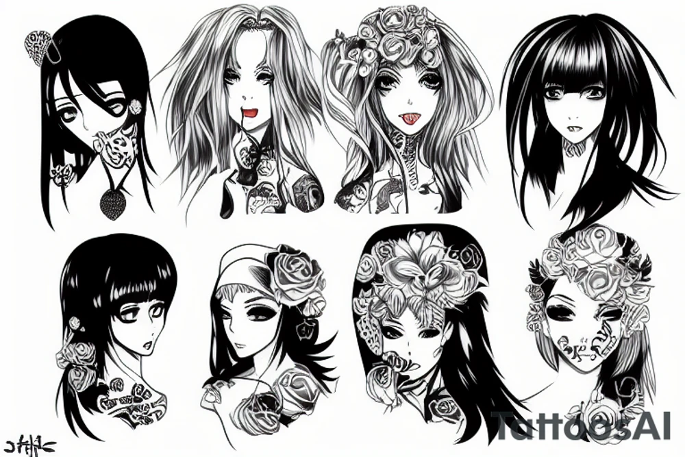 Face 
girl anime tattoo idea