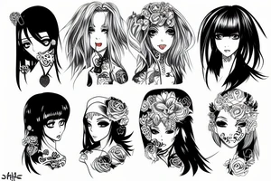 Face 
girl anime tattoo idea