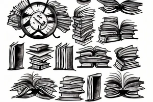 man with books tattoo idea