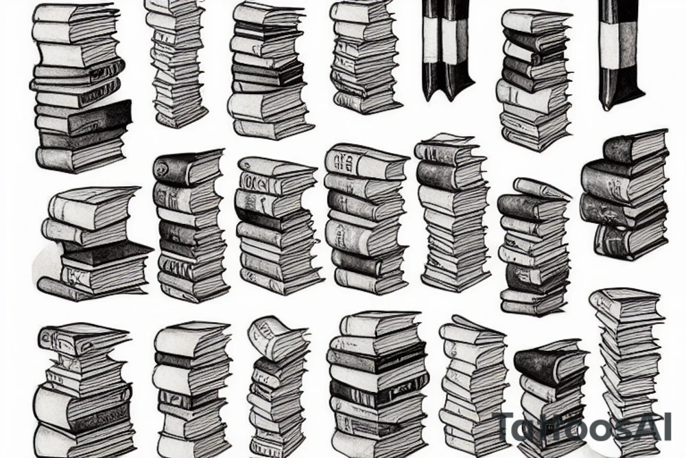 man with books tattoo idea