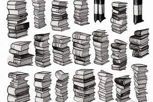man with books tattoo idea