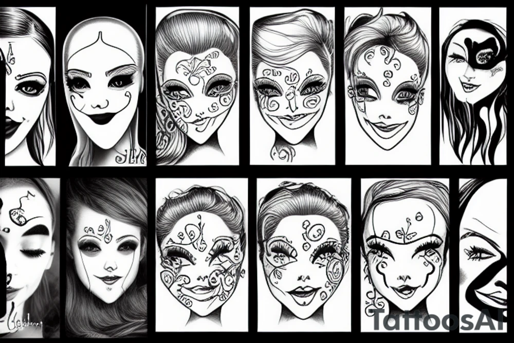 Face smile fanny sceary tattoo idea