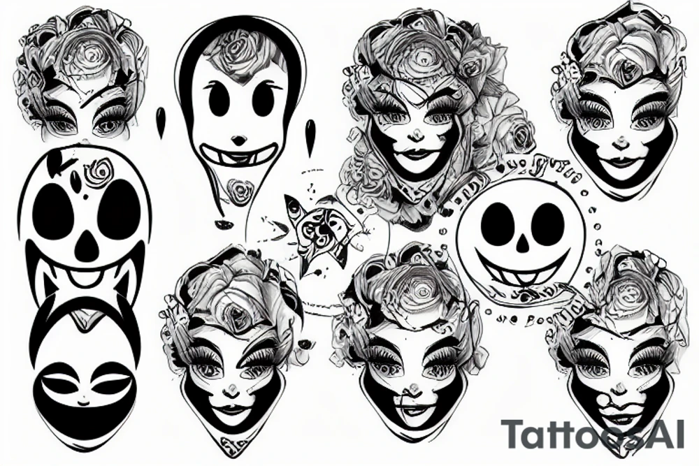 Face smile fanny sceary tattoo idea