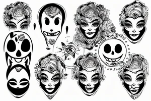 Face smile fanny sceary tattoo idea