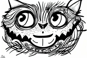 cheshire cat on a wall tattoo idea