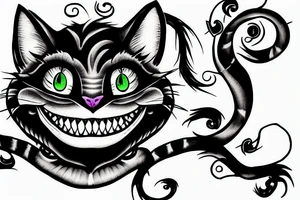cheshire cat on a wall tattoo idea