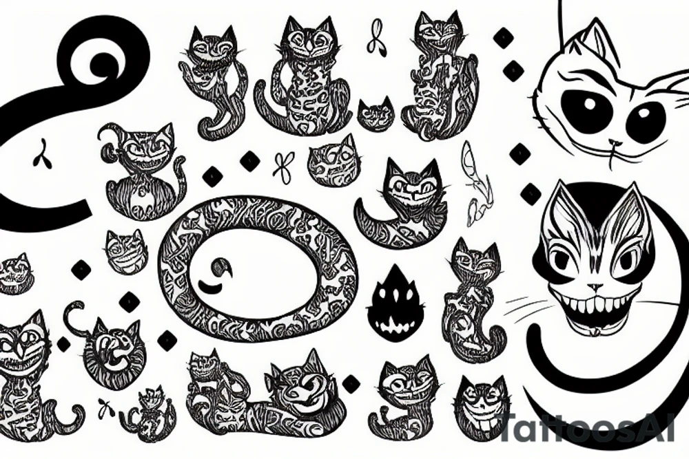 cheshire cat on a wall tattoo idea