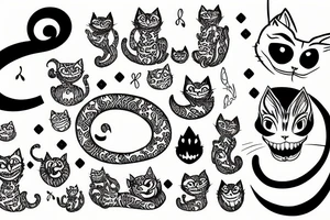 cheshire cat on a wall tattoo idea