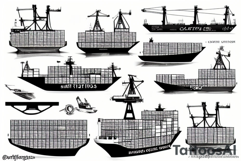 Container ship tattoo idea