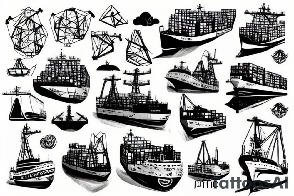 Container ship tattoo idea