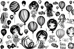 Girl with balloon tattoo idea