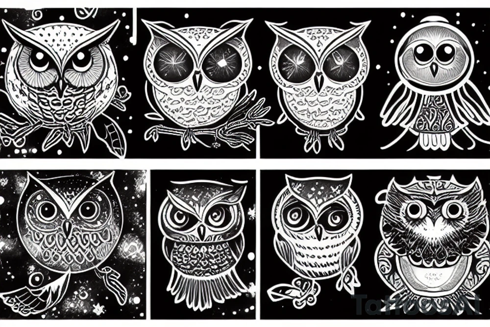 Space owl tattoo idea