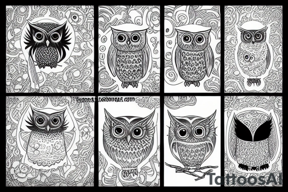 Space owl tattoo idea