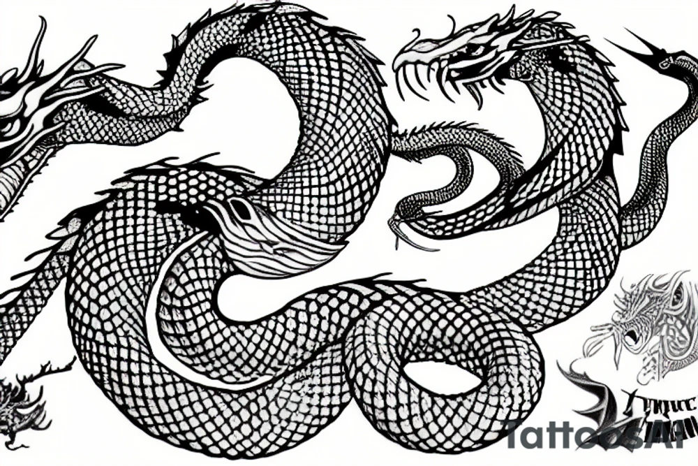 Snake, dragon tattoo idea