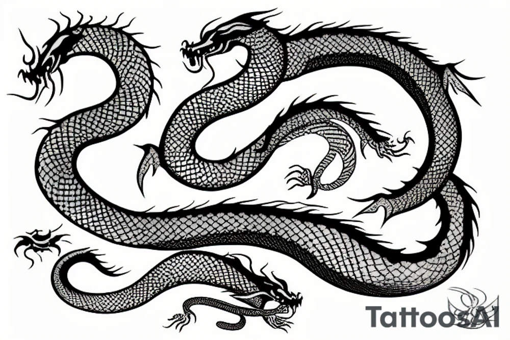 Snake, dragon tattoo idea