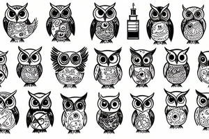 Space owl scientist tattoo idea