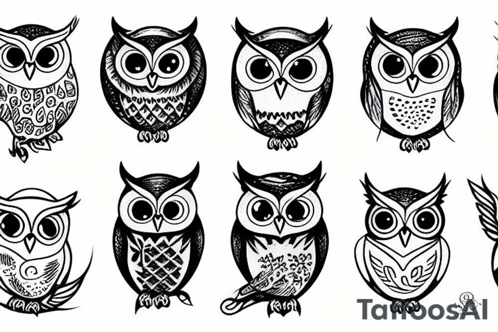 Scientific space owl tattoo idea