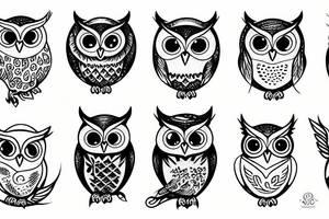 Scientific space owl tattoo idea