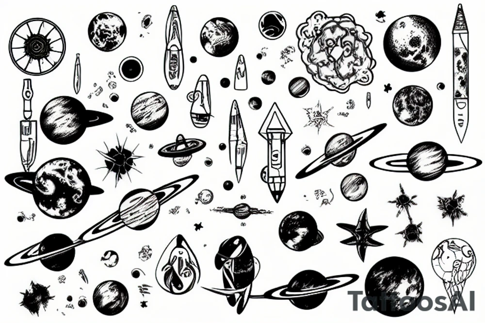 Scientific space tattoo idea