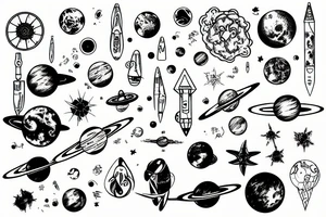 Scientific space tattoo idea
