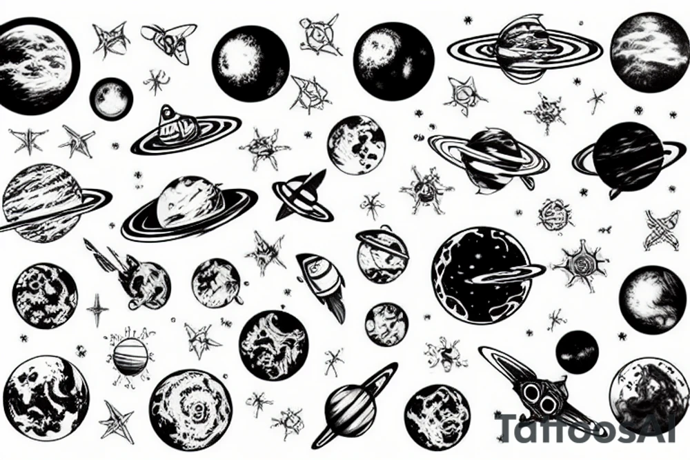 Scientific space tattoo idea
