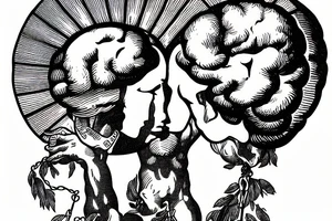 Greek statue holding up brain like Olympus holding up world. tattoo idea